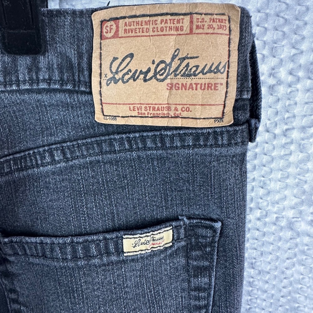 Levi Strauss Signature Stretch Bootcut Jeans Missies Size 14 Medium Black - Picture 6 of 8